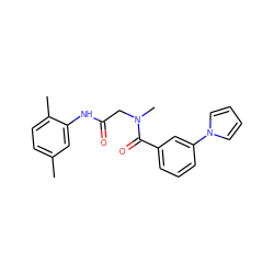 Cc1ccc(C)c(NC(=O)CN(C)C(=O)c2cccc(-n3cccc3)c2)c1 ZINC000008138490