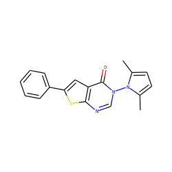 Cc1ccc(C)n1-n1cnc2sc(-c3ccccc3)cc2c1=O ZINC000000090232