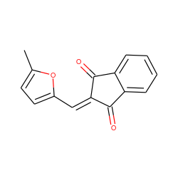 Cc1ccc(C=C2C(=O)c3ccccc3C2=O)o1 ZINC000000076023