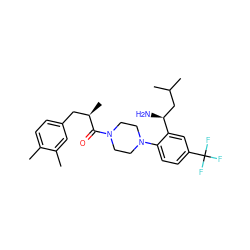 Cc1ccc(C[C@@H](C)C(=O)N2CCN(c3ccc(C(F)(F)F)cc3[C@@H](N)CC(C)C)CC2)cc1C ZINC000036285779