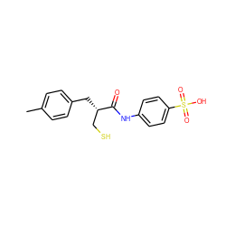 Cc1ccc(C[C@@H](CS)C(=O)Nc2ccc(S(=O)(=O)O)cc2)cc1 ZINC000013449764