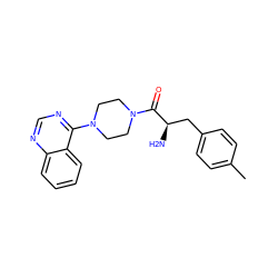 Cc1ccc(C[C@@H](N)C(=O)N2CCN(c3ncnc4ccccc34)CC2)cc1 ZINC000064540982