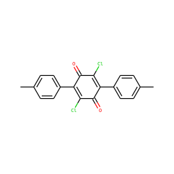 Cc1ccc(C2=C(Cl)C(=O)C(c3ccc(C)cc3)=C(Cl)C2=O)cc1 ZINC000001711015