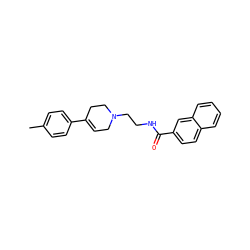 Cc1ccc(C2=CCN(CCNC(=O)c3ccc4ccccc4c3)CC2)cc1 ZINC000169335019