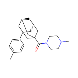 Cc1ccc(C23C[C@H]4C[C@@H](CC(C(=O)N5CCN(C)CC5)(C4)C2)C3)cc1 ZINC000100649917