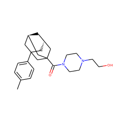 Cc1ccc(C23C[C@H]4C[C@@H](CC(C(=O)N5CCN(CCO)CC5)(C4)C2)C3)cc1 ZINC000101120074