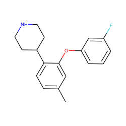 Cc1ccc(C2CCNCC2)c(Oc2cccc(F)c2)c1 ZINC000045261915