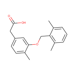 Cc1ccc(CC(=O)O)cc1OCc1c(C)cccc1C ZINC000113878956