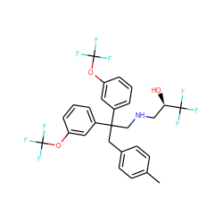 Cc1ccc(CC(CNC[C@@H](O)C(F)(F)F)(c2cccc(OC(F)(F)F)c2)c2cccc(OC(F)(F)F)c2)cc1 ZINC000043196024