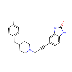 Cc1ccc(CC2CCN(CC#Cc3ccc4[nH]c(=O)[nH]c4c3)CC2)cc1 ZINC000013813203