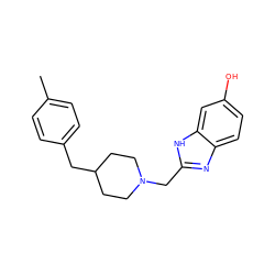 Cc1ccc(CC2CCN(Cc3nc4ccc(O)cc4[nH]3)CC2)cc1 ZINC000013560457