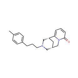 Cc1ccc(CCCN2C[C@@H]3C[C@H](C2)c2cccc(=O)n2C3)cc1 ZINC000062146812