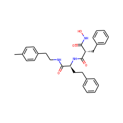 Cc1ccc(CCNC(=O)[C@H](CCc2ccccc2)NC(=O)[C@@H](Cc2ccccc2)C(=O)NO)cc1 ZINC000027083280