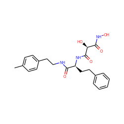 Cc1ccc(CCNC(=O)[C@H](CCc2ccccc2)NC(=O)[C@@H](O)C(=O)NO)cc1 ZINC000027089285