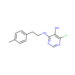 Cc1ccc(CCNc2ncnc(Cl)c2N)cc1 ZINC000001609790