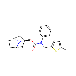 Cc1ccc(CN(C(=O)O[C@H]2C[C@@H]3CC[C@H](C2)N3C)c2ccccc2)s1 ZINC000101152218