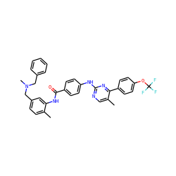 Cc1ccc(CN(C)Cc2ccccc2)cc1NC(=O)c1ccc(Nc2ncc(C)c(-c3ccc(OC(F)(F)F)cc3)n2)cc1 ZINC000103241209