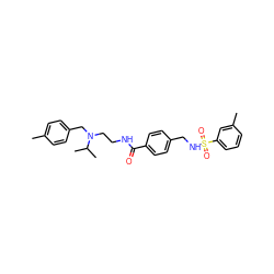 Cc1ccc(CN(CCNC(=O)c2ccc(CNS(=O)(=O)c3cccc(C)c3)cc2)C(C)C)cc1 ZINC000066148040