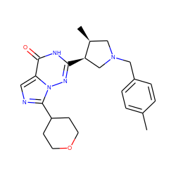 Cc1ccc(CN2C[C@@H](c3nn4c(C5CCOCC5)ncc4c(=O)[nH]3)[C@@H](C)C2)cc1 ZINC000205443362