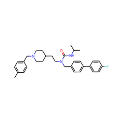 Cc1ccc(CN2CCC(CCN(Cc3ccc(-c4ccc(F)cc4)cc3)C(=O)NC(C)C)CC2)cc1 ZINC000028874254