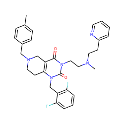 Cc1ccc(CN2CCc3c(c(=O)n(CCN(C)CCc4ccccn4)c(=O)n3Cc3c(F)cccc3F)C2)cc1 ZINC000028863568