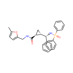 Cc1ccc(CNC(=O)[C@H]2C[C@@H]2[C@H](NP(=O)(c2ccccc2)c2ccccc2)c2ccccc2)o1 ZINC000008019073