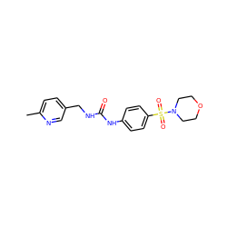 Cc1ccc(CNC(=O)Nc2ccc(S(=O)(=O)N3CCOCC3)cc2)cn1 ZINC000096271703