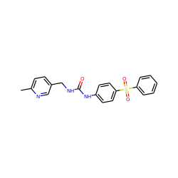 Cc1ccc(CNC(=O)Nc2ccc(S(=O)(=O)c3ccccc3)cc2)cn1 ZINC000096271704