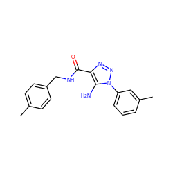 Cc1ccc(CNC(=O)c2nnn(-c3cccc(C)c3)c2N)cc1 ZINC000000424326