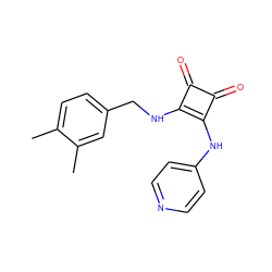 Cc1ccc(CNc2c(Nc3ccncc3)c(=O)c2=O)cc1C ZINC000102979391