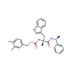 Cc1ccc(COC(=O)N[C@](C)(Cc2c[nH]c3ccccc23)C(=O)N[C@@H](C)c2ccccc2)cc1C ZINC000013744143