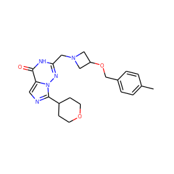 Cc1ccc(COC2CN(Cc3nn4c(C5CCOCC5)ncc4c(=O)[nH]3)C2)cc1 ZINC000205458656