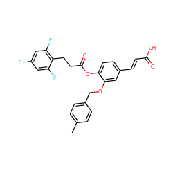 Cc1ccc(COc2cc(/C=C/C(=O)O)ccc2OC(=O)CCc2c(F)cc(F)cc2F)cc1 ZINC000299829904