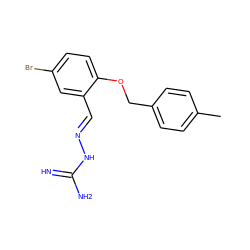 Cc1ccc(COc2ccc(Br)cc2/C=N/NC(=N)N)cc1 ZINC000028888635