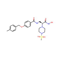 Cc1ccc(COc2ccc(C(=O)NC[C@@H](C(=O)NO)N3CCN(S(C)(=O)=O)CC3)cc2)cc1 ZINC000116375565