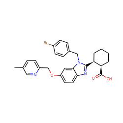 Cc1ccc(COc2ccc3nc([C@H]4CCCC[C@H]4C(=O)O)n(Cc4ccc(Br)cc4)c3c2)nc1 ZINC000218129554