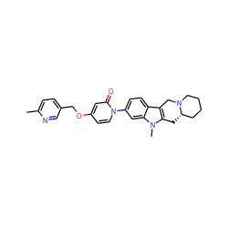 Cc1ccc(COc2ccn(-c3ccc4c5c(n(C)c4c3)C[C@H]3CCCCN3C5)c(=O)c2)cn1 ZINC000113109754
