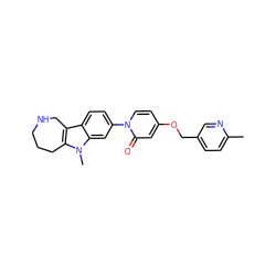 Cc1ccc(COc2ccn(-c3ccc4c5c(n(C)c4c3)CCCNC5)c(=O)c2)cn1 ZINC000115010339