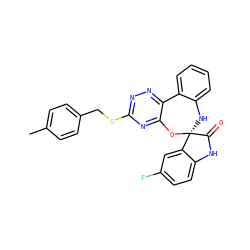 Cc1ccc(CSc2nnc3c(n2)O[C@@]2(Nc4ccccc4-3)C(=O)Nc3ccc(F)cc32)cc1 ZINC000000684058