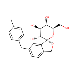 Cc1ccc(Cc2ccc3c(c2)[C@]2(OC3)O[C@H](CO)[C@@H](O)[C@H](O)[C@H]2O)cc1 ZINC000038238553