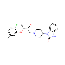 Cc1ccc(Cl)c(O[C@H](C)[C@@H](O)CN2CCC(n3c(=O)[nH]c4ccccc43)CC2)c1 ZINC000028347590