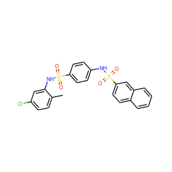 Cc1ccc(Cl)cc1NS(=O)(=O)c1ccc(NS(=O)(=O)c2ccc3ccccc3c2)cc1 ZINC000001078518