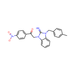 Cc1ccc(Cn2c(=N)n(CC(=O)c3ccc([N+](=O)[O-])cc3)c3ccccc32)cc1 ZINC000020130833