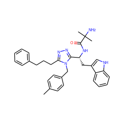 Cc1ccc(Cn2c(CCCc3ccccc3)nnc2[C@@H](Cc2c[nH]c3ccccc23)NC(=O)C(C)(C)N)cc1 ZINC000028636903