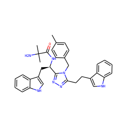 Cc1ccc(Cn2c(CCc3c[nH]c4ccccc34)nnc2[C@@H](Cc2c[nH]c3ccccc23)NC(=O)C(C)(C)N)cc1 ZINC000028636657