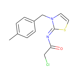 Cc1ccc(Cn2ccs/c2=N\C(=O)CCl)cc1 ZINC000018030864