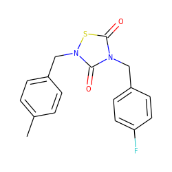 Cc1ccc(Cn2sc(=O)n(Cc3ccc(F)cc3)c2=O)cc1 ZINC000084739810