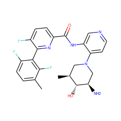 Cc1ccc(F)c(-c2nc(C(=O)Nc3cnccc3N3C[C@H](C)[C@@H](O)[C@H](N)C3)ccc2F)c1F ZINC000116907524