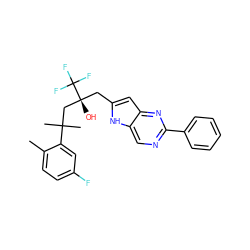 Cc1ccc(F)cc1C(C)(C)C[C@@](O)(Cc1cc2nc(-c3ccccc3)ncc2[nH]1)C(F)(F)F ZINC000103250743