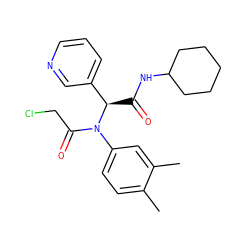 Cc1ccc(N(C(=O)CCl)[C@H](C(=O)NC2CCCCC2)c2cccnc2)cc1C ZINC000017441041